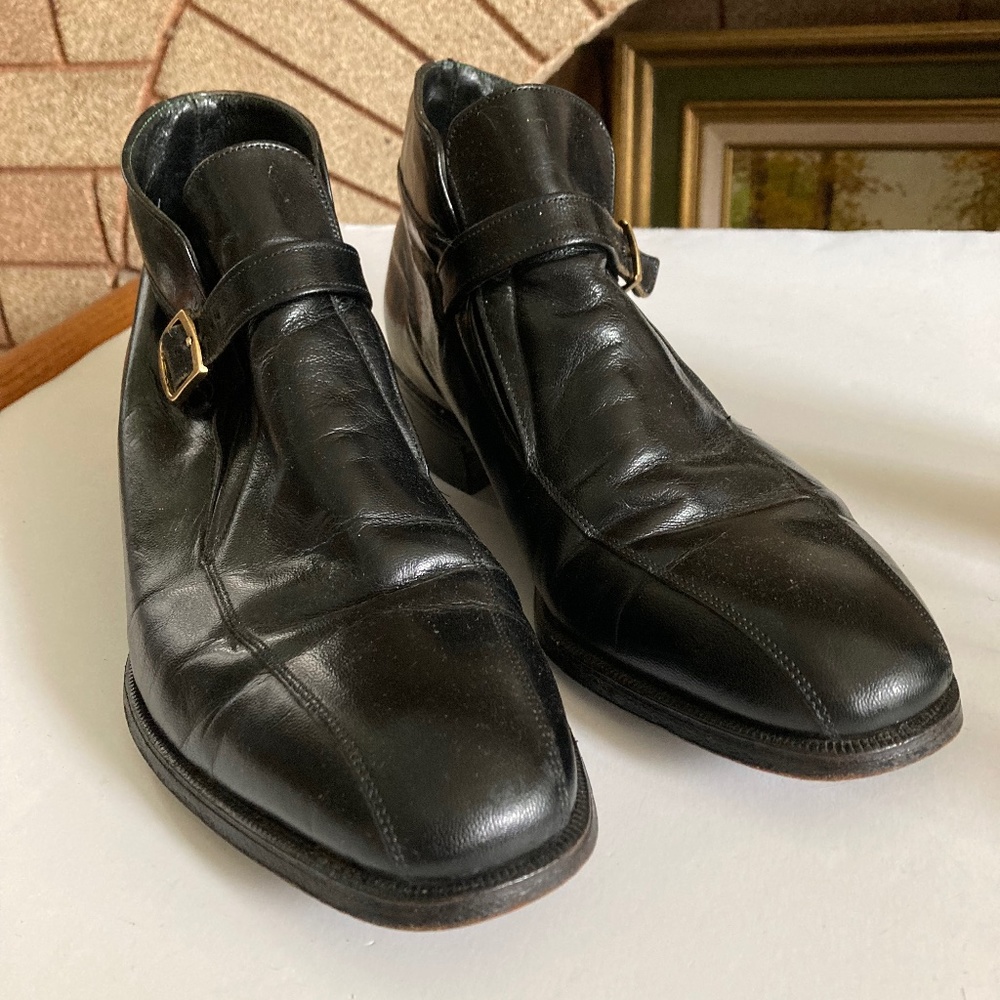 Vintage Black Leather Florsheim Leather Soled Men’s Size 8.5